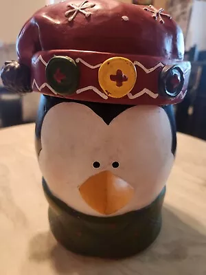 Vintage Penguin Head Xmas Cookie Jar • $40
