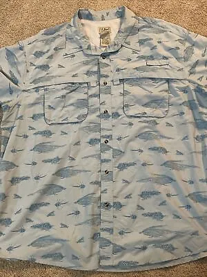 L.L.Bean Fishing Vented Shirt Mens 2XL Regular Blue Mesh 2 Pocket Cape Cod • $21.99