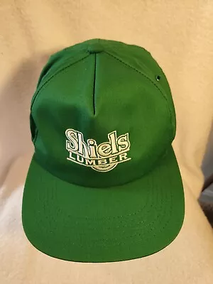 Vintage Shiels Lumber Truckers Hat Cap Green Snapback White Logo  • $12.12