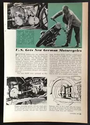 1950 BMW R51/3 Motorcycle Original Vintage Pictorial • $6.89