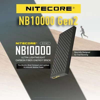 $69.95 • Buy Nitecor NB10000 Gen2 10000mAh Lightweight Power Bank Quick Charge USB/USB-C AU