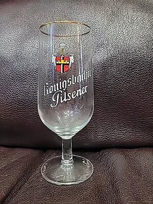 Vintage German Beer Logo Glass Stemmed Beer Glass KONIGSBACHER PILSENER • $9.99