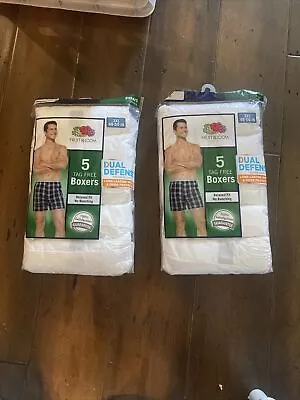 Fruit Of The Loom White Mens Tag Free Boxers Size 3X Lot Of 2 Packs Of 5 NEW • $28.75