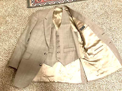 Vintage Nino Cerruti Sport Coat Blazer Jacket & Vest Wool Size 42 • $33