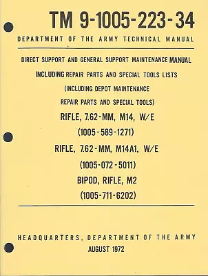 Historical Book Rifles 7.62-MM M14 And M14A1 Depot Maintenance • $15