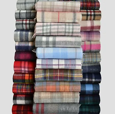 New Scottish 100% Lambswool Of Scotland Scarf Tartan Check Wool Scarves • £19.99