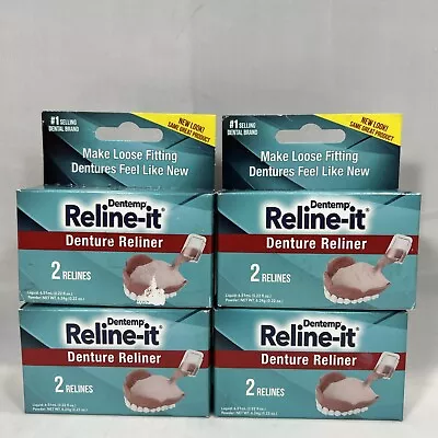 4 PACKS Dentemp Reline-it Denture Reliner For Upper/ Lower Dentures ​2 Reliners • $28.79