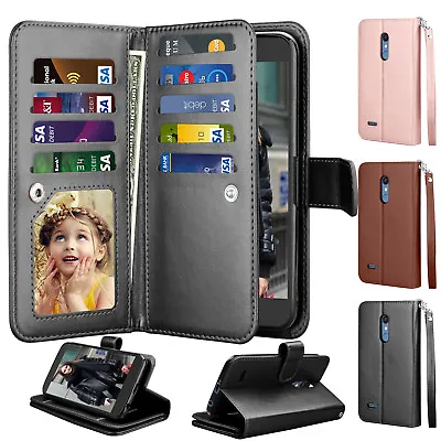 Luxury Leather Wallet Case Flip Holder Card Protective Stand Phone Cases Cover • $10.99