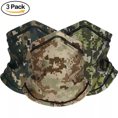 3 Pack Camouflage Neck Gaiter Cooling Face Mask Summer Breathable Bandana Scarf • $9.99