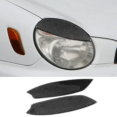 Carbon Fiber Headlight Eyelids Eyebrow Trim For Subaru Impreza WRX STI 2002-2003 • $37.98