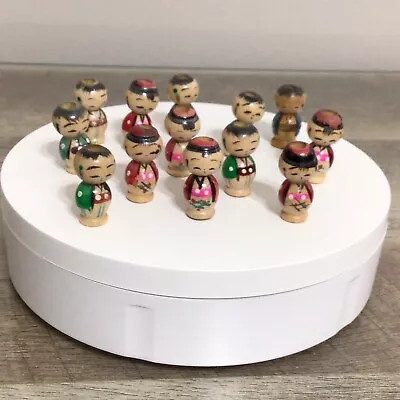 Vintage Lot Of 13 Miniature Mini Kokeshi Dolls Wood • $30