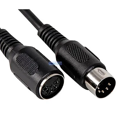 1.2 Metres 5 Pin Din Male Plug To Female Socket Audio Extension Cable Midi Lead • £3.95