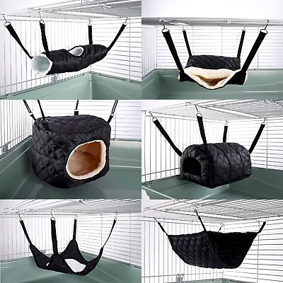 £7.59 • Buy Hammock For Ferret Chinchilla Rat Rabbit Pouch Bed Toy Pet House Quilted Black