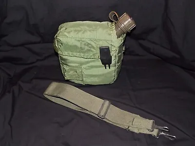 US Military 2 Quart Collapsible Canteen W/ FLAT CAP & 2QT OD Cover & Strap • $19.95