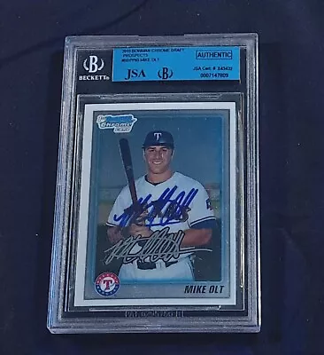 Mike Olt Signed 2010 Bowman Chrome Draft Prospects JSA BGS Card #BDPP65  Rangers • $14.99