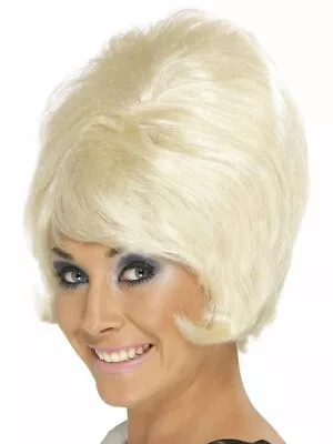 Beehive Groovy Swinging 60's Wig Blonde Short Fancy Dress Costume Accessory • $33.95