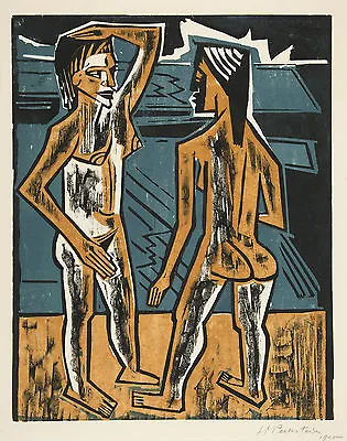 Max Pechstein Reproduction: Two Standing Nudes - Fine Art Print • $15.99