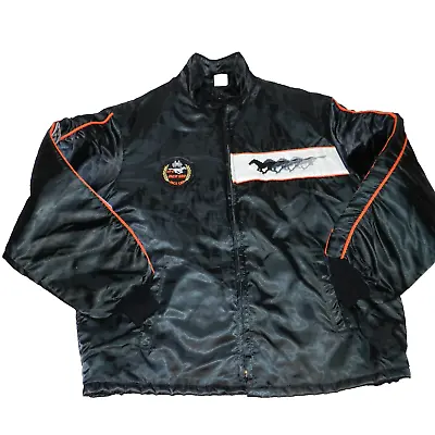 VINTAGE 1979 Indy 500 Ford Mustang Satin Bomber Jacket Size Large Made In USA • $76.49