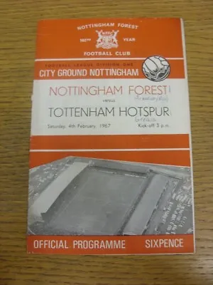 04/02/1967 Nottingham Forest V Tottenham Hotspur  (Creased Folded Worn Match • $4.97