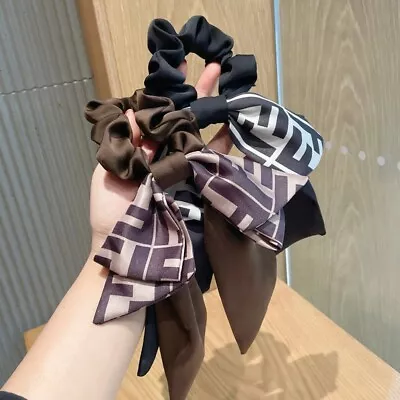 £3.29 • Buy Scrunchie Scarf Hair Bow Ponytail Elastic Boho Hairband Rope Ribbon Ties