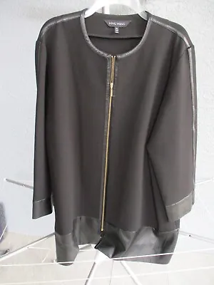 Ming Wang Jacket With Faux Leather Trim • $25