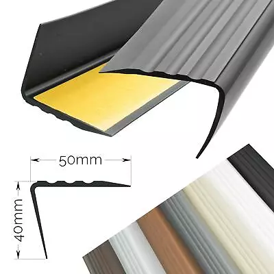 £6.99 • Buy Rubber Angle Stair Nosing Self-Adhesive PVC  Non-Slip Step Edge