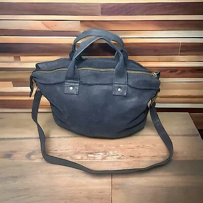 Clare Vivier Tote Handbag Slouchy Blue Leather Suede Zip Crossbody Bag W/ Clutch • $145.49