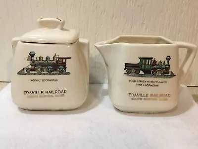 Vintage Stanford Sebring Ohio Pottery - EDAVILLE RAILROAD CREAMER/SUGAR - USA • $49.99