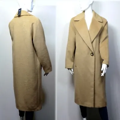M&S Cocoon OVERCOAT With WOOL ~ Size 14 ~ CARAMEL (rrp  £89) • £34.99
