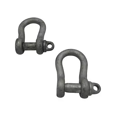  Large Bow Shackles With Screw Pin 0.75 Ton X2 - Galvanised Lifting Towing • £7.08