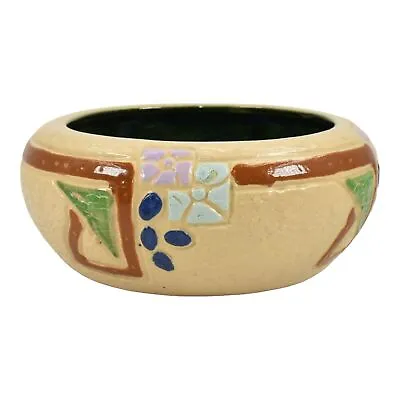 Roseville Mostique Tan 1916 Vintage Arts And Crafts Pottery Ceramic Bowl • $130.50