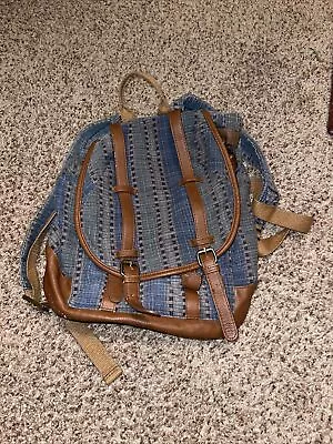 Mossimo Supply Co. Large  Denim Leather Backpack • $9.99