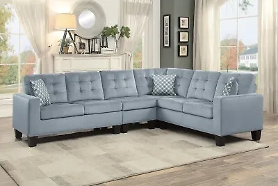Reversible Configuration Grey Microfiber Sofa Sectional Living Room Furniture • $1099
