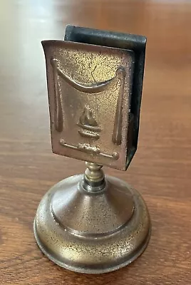 Vintage Brass Match Box Holder Brass Table Stand - Matchbox Holder • $45