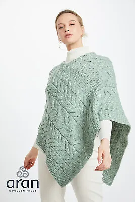 Women's Super Soft Merino Wool Poncho Sweater Irish Cape Aran Pullover Ireland • $102.40
