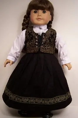 Swedish Dirndl Skirt Blouse Vest Doll Clothes For 18  American Girl (Debs*) • $24.99