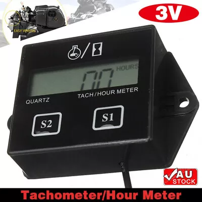 Waterproof Digital Engine Tachometer Hour Meter Inductive For Motorcycle AUS • $19.72