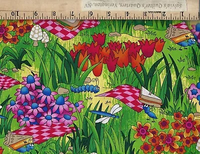 You Bug Me - C3645 Bright  100% Cotton FABRIC Priced By The Yard • £11.58