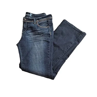$16.99 • Buy Juniors Freestyle Revolution Midrise Dark Wash Bootcut Jeans Size 13 Denim Pants