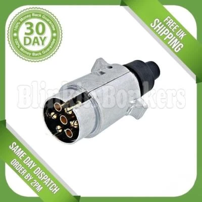 Heavy Duty 7 Pin 12v Electric Trailer Towing Plug Wiring Connector Socket Towbar • £5.48