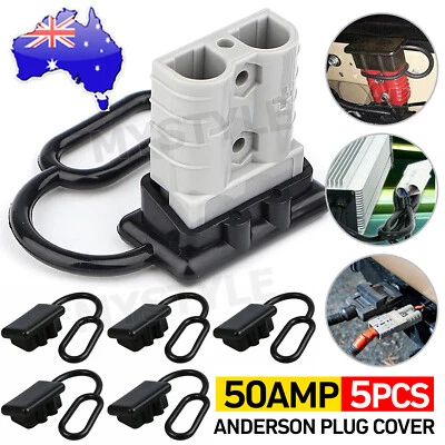 $5.75 • Buy 5X Anderson Plug Cover Style Dust Cap Connector 50AMP Battery Caravan
