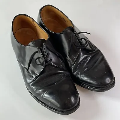 £24.99 • Buy Vintage Black Leather Oxford Shoe Size 9 Sanders