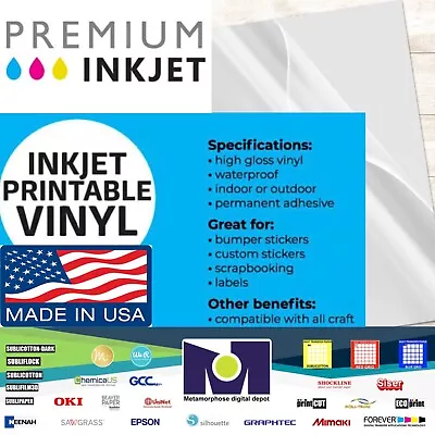 Clear Vinyl Sticker/Label Paper For Inkjet Printers 10 Sheets A4 (8.3”x11.7”) • $8.49