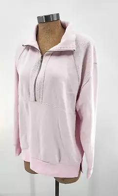 Vicoria Secrets Pink 1/4 Zip Sweatshirt Size M Color Pink • $17.50