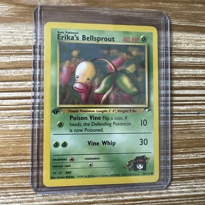 $4.15 • Buy Pokemon Card 1st Edition Erika's Bellsprout 75/132 Gym Heroes MP