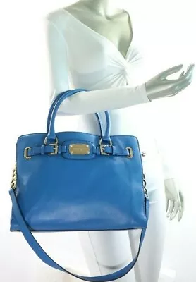 Michael Kors Hamilton Large EW Leather Tote Heritage Blue 35F0GHMT3L  • $148