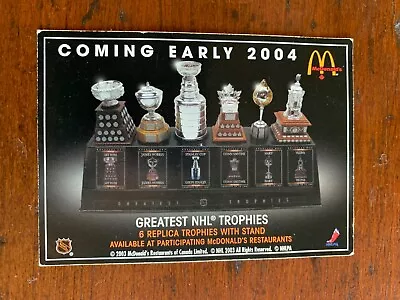 NHL Greatest Trophies McDonalds Promo Card • $1.99