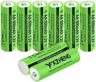 Battery AA 600mah 3.2V Lifepo4 Rechargeable High Power For Solar Lawn Lights • $14.99