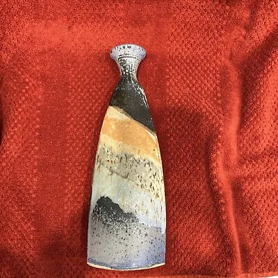 Vintage 1970s  Mid-Century Modern Studio Art Pottery Ceramic Vase Signed • $49.50