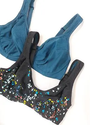 £15.95 • Buy 2-Pack M&S Sports Bras High Impact Underwired Non-Padded Multipack Goodmove